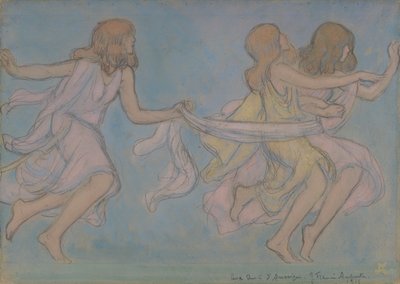 Kinder beim Spielen, 1915 von Jean Francis Auburtin