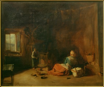 Bäuerliches Interieur von Jean Francois Gigoux