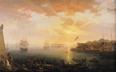 Ansicht des Hafens von Brest, 1796 von Jean Francois Hue