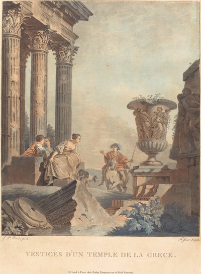 Überreste eines Tempels in Griechenland von Jean Francois Janinet