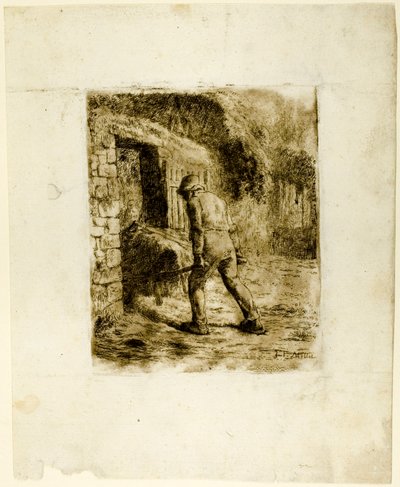 Bauer mit Schubkarre von Jean Francois Millet