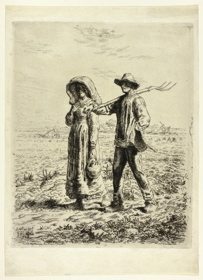 Bauern gehen zur Arbeit von Jean Francois Millet