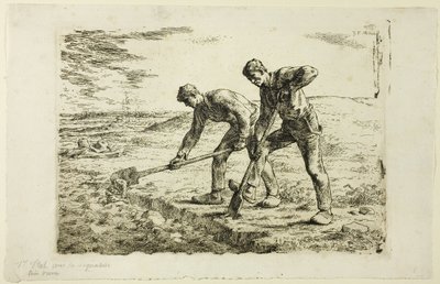 Zwei Männer beim Graben von Jean Francois Millet