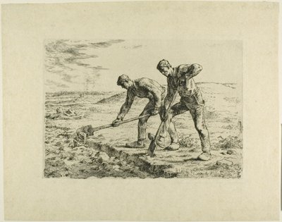 Zwei Männer beim Graben von Jean Francois Millet