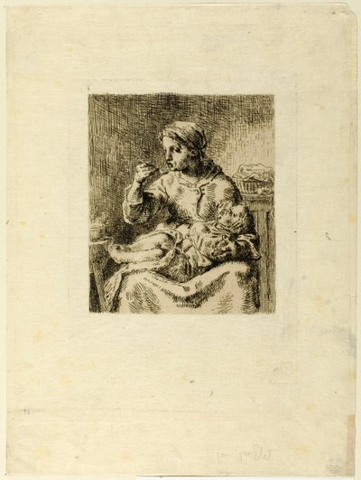 Frau füttert ihr Kind von Jean Francois Millet