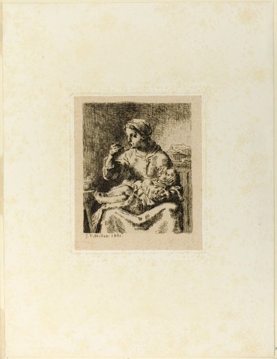 Frau füttert ihr Kind von Jean Francois Millet