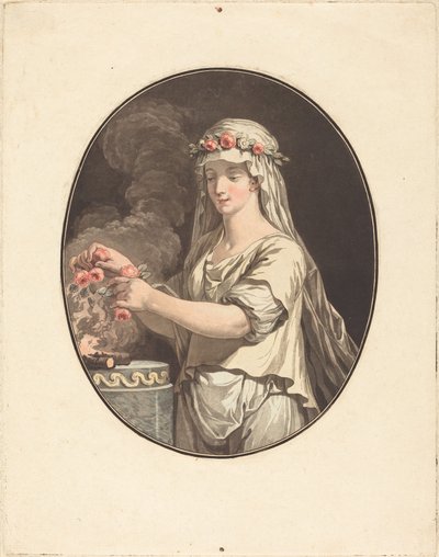 Die junge Vestalin von Jean François Janinet after Jean Jacques François Le Barbier I