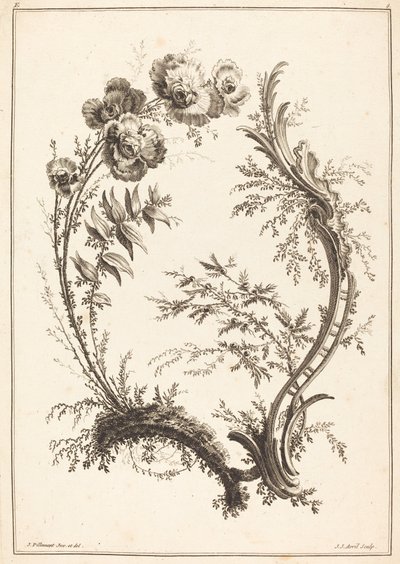 Ornament mit Blumen von Jean Jacques Avril