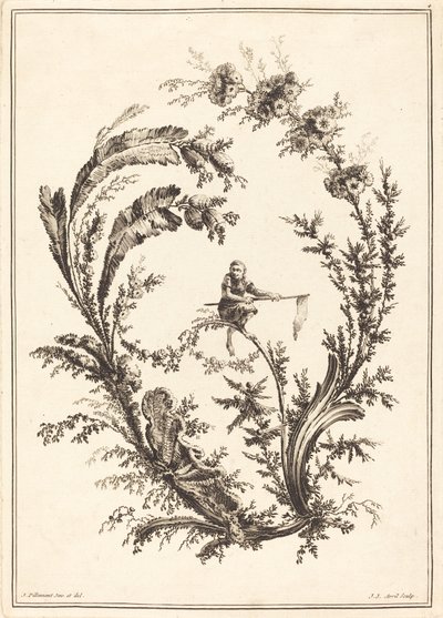 Ornament mit einem Affen von Jean Jacques Avril