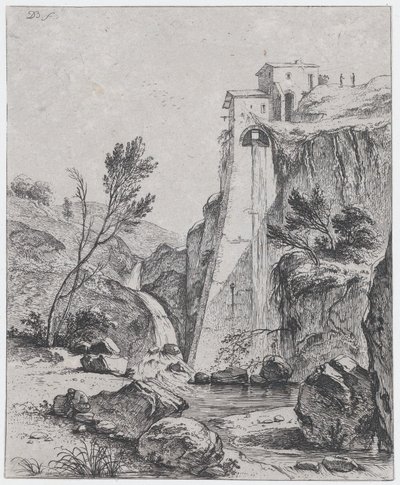 Wasserfall nach Breenberg, 1764 von Jean Jacques de Boissieu