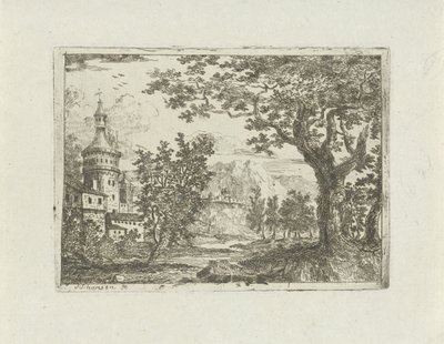 Landschaft mit rundem Turm von Jean Joseph Hanson