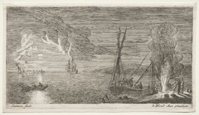 Ein Lagerfeuer und Mondlicht von Jean Le Blond