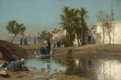 Fellachenfrauen beim Wasserholen, ca. 1873-75 von Jean Leon Gerome