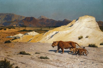 Löwin und Junge von Jean Leon Gerome