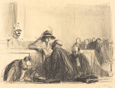 Anwalt spricht mit seinem Mandanten von Jean Louis Forain