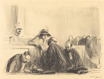 Anwalt spricht mit seinem Mandanten von Jean Louis Forain