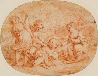 Allegorische Szene mit streitenden Kindern von Jean Marc Nattier