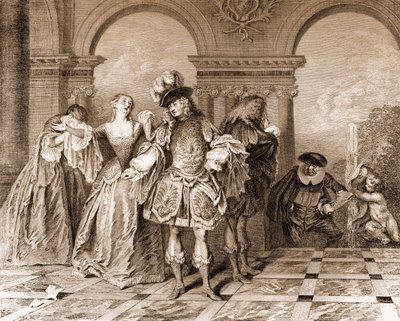 Les Comédiens français von Jean Michel Liotard
