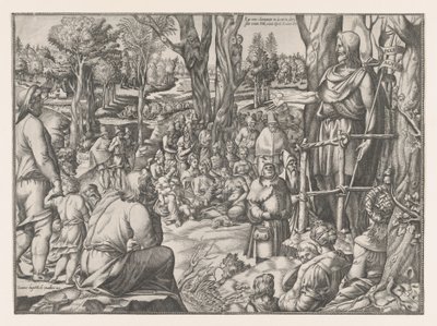 St. Johannes predigt in der Wüste, 1535-55 von Jean Mignon