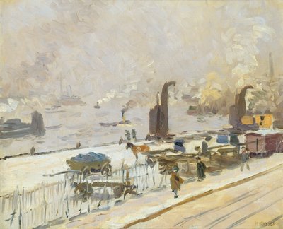 Hamburger Hafen im Winter, 1909 von Jean Paul Kayser