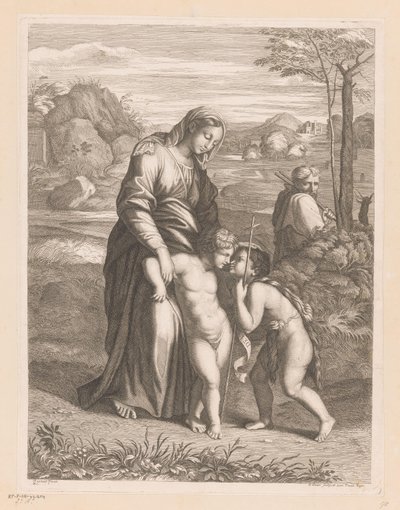 Heilige Familie mit Johannes dem Täufer von Jean Pesne