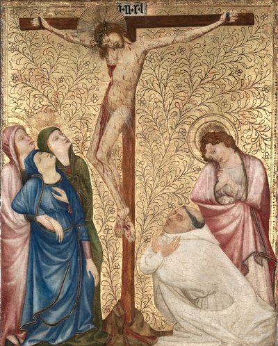 Kalvarienberg mit einem Kartäusermönch, 1389-1395 von Jean de Beaumetz