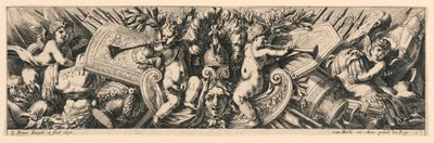 Fries: Trophäen von Waffen und Putti von Jean le Pautre
