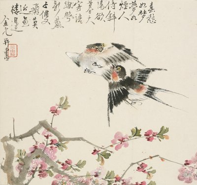 Ein Paar Schwalben, 1857 von Jin Yuan