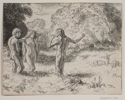 Adam und Eva werden von der Schlange versucht von Joakim Frederik Skovgaard