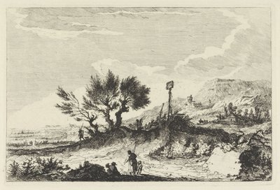 Berglandschaft mit Wanderern von Joannes Bemme