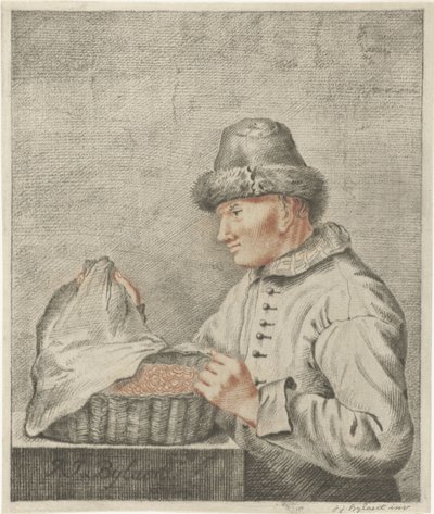 Garnelenverkäufer von Joannis Jacobus Bijlaert (signed by artist)