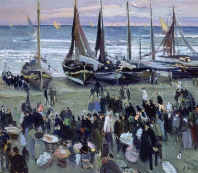 Fischmarkt am Strand von Joaquim Mir i Trinxet
