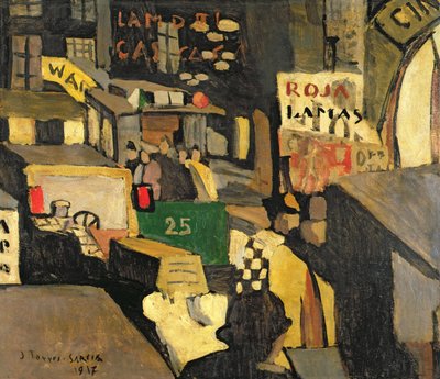 Straßenszene in Barcelona von Joaquin Torres Garcia
