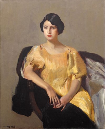 Elena in einem gelben Gewand, 1909 von Joaquín Sorolla