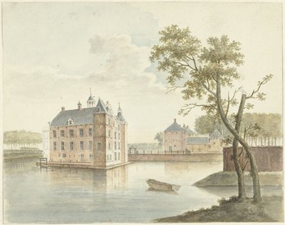 Ansicht eines unbekannten Schlosses von Johan Antonie Kaldenbach