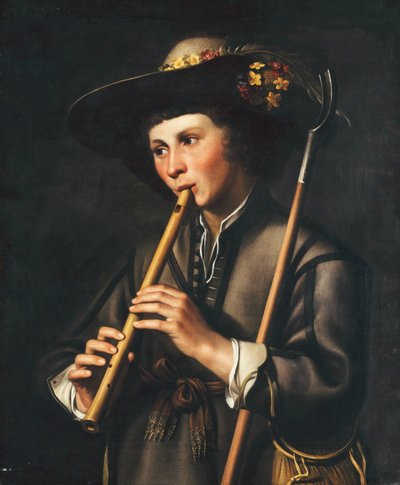 Ein Hirte spielt die Flöte von Johan Baeck