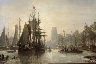 Der Hafen von Rotterdam. 1856 von Johan Barthold Jongkind