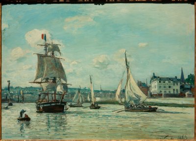 Einfahrt in den Hafen von Honfleur von Johan Barthold Jongkind