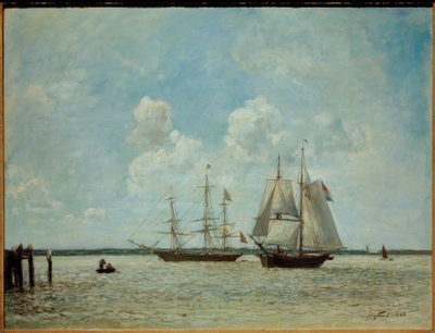 Segelboote auf der Schelde bei Antwerpen von Johan Barthold Jongkind