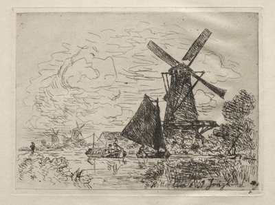 Windmühlen in Holland von Johan Barthold Jongkind