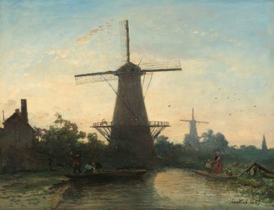 Windmühlen bei Rotterdam von Johan Barthold Jongkind
