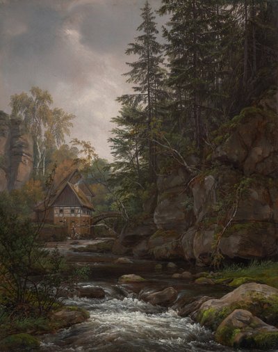 Die Lochmühle im Liebethaler Grund von Johan Christian Dahl