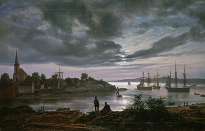 Larvik im Mondlicht von Johan Christian Dahl