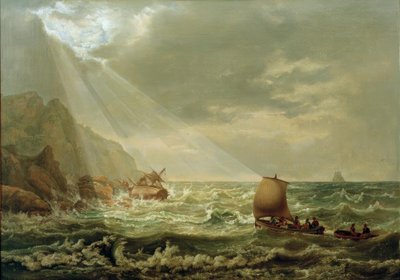 Schiffbruch an der Felsenküste von Capri von Johan Christian Dahl