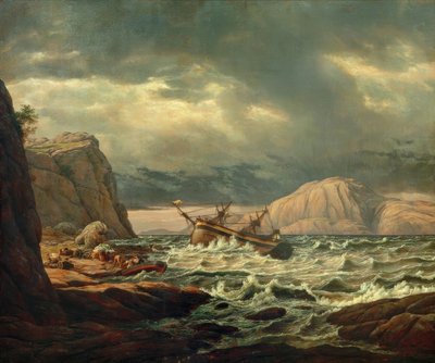 Schiffbruch an der norwegischen Küste von Johan Christian Dahl