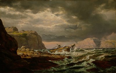 Schiffswrack an der norwegischen Küste von Johan Christian Dahl