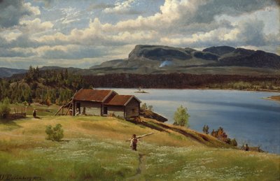 Kleinbauernhof mit Alltagsleben von Johan Fredrik Eckersberg