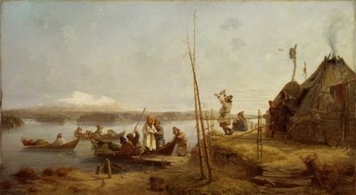 Hochzeitsheimkehr am See Hornavan von Johan Fredrik Hockert
