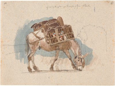 Maultier mit Hühnerkorb von Johan Thomas Lundbye