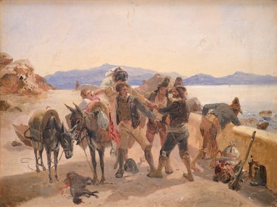 Räuber greifen Reisende an von Johann Baptist Kirner